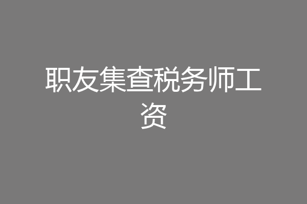 职友集查税务师工资