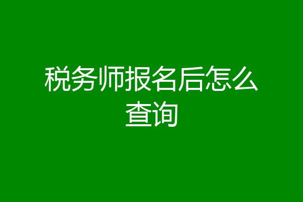 税务师报名后怎么查询