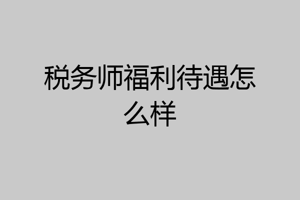 税务师福利待遇怎么样