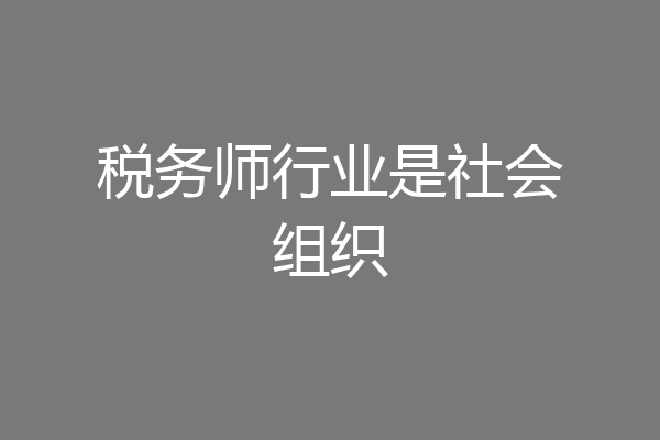 税务师行业是社会组织