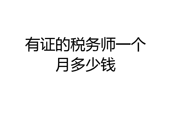有证的税务师一个月多少钱