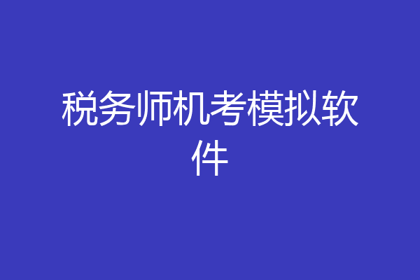 税务师机考模拟软件