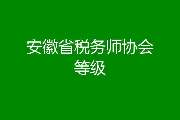 安徽省税务师协会等级