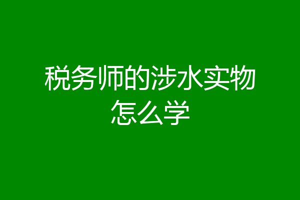 税务师的涉水实物怎么学