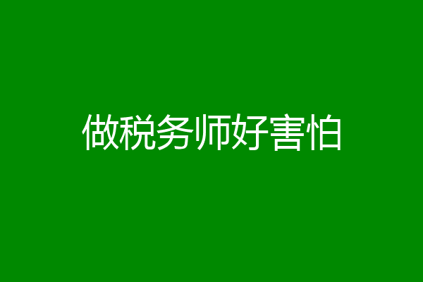 做税务师好害怕