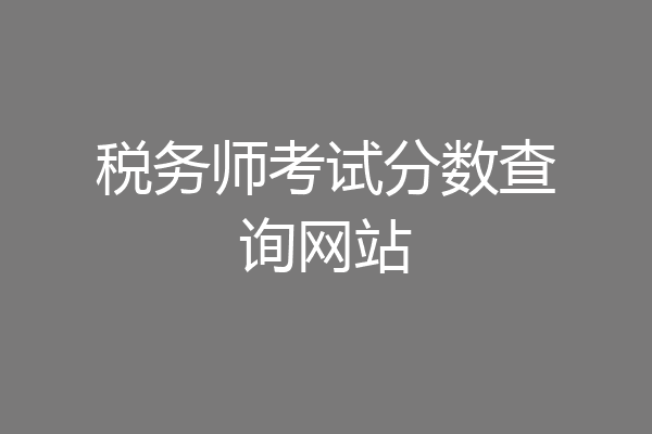 税务师考试分数查询网站