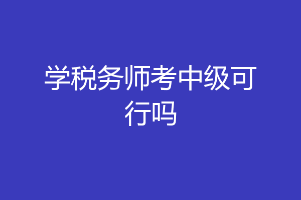 学税务师考中级可行吗