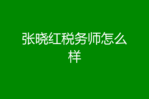 张晓红税务师怎么样