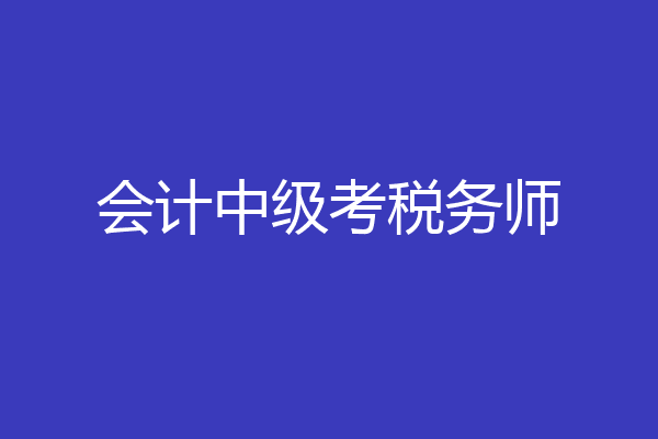 会计中级考税务师