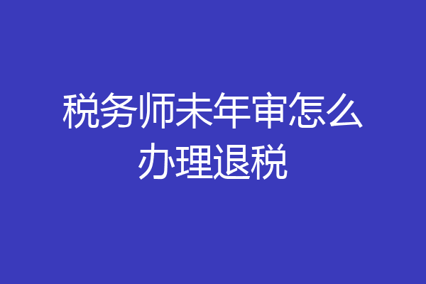 税务师未年审怎么办理退税