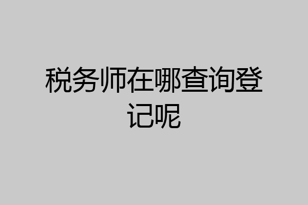 税务师在哪查询登记呢
