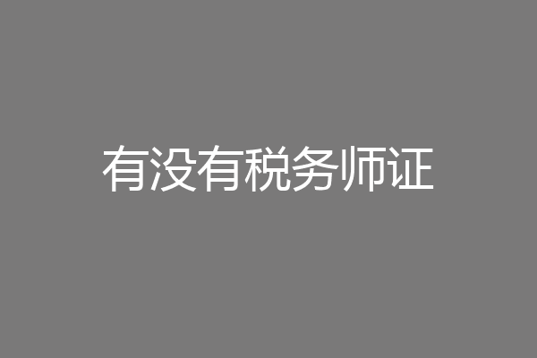 有没有税务师证