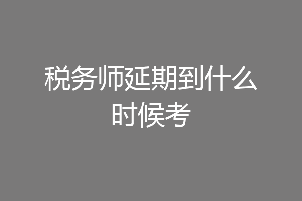 税务师延期到什么时候考