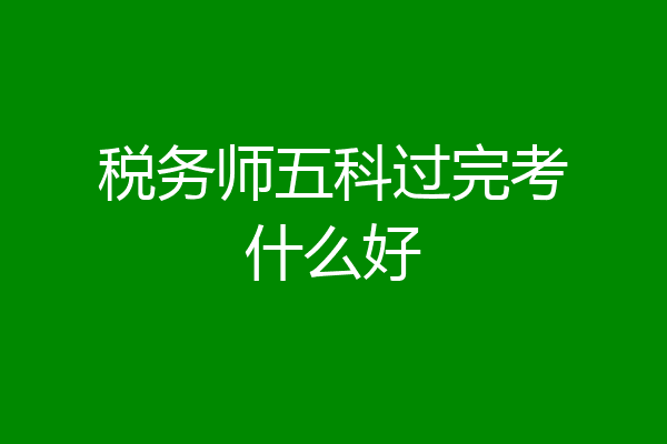 税务师五科过完考什么好