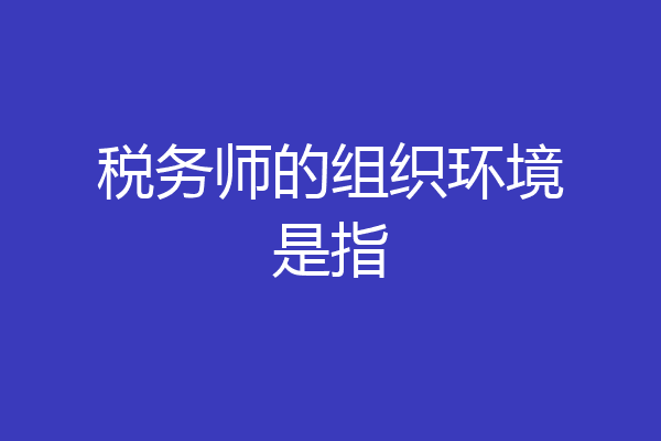 税务师的组织环境是指
