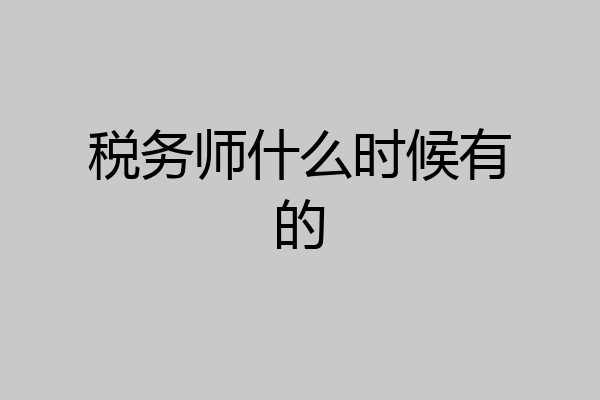 税务师什么时候有的