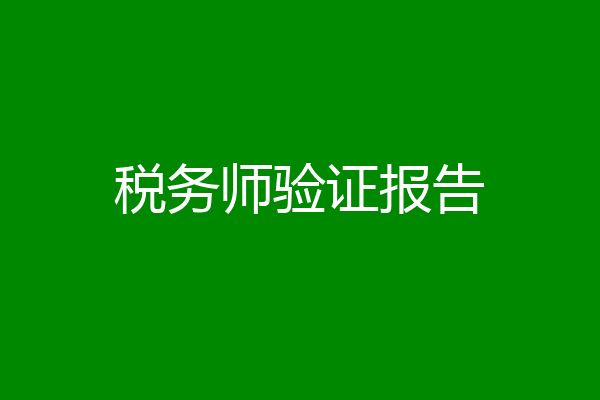 税务师验证报告