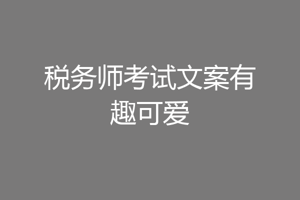 税务师考试文案有趣可爱
