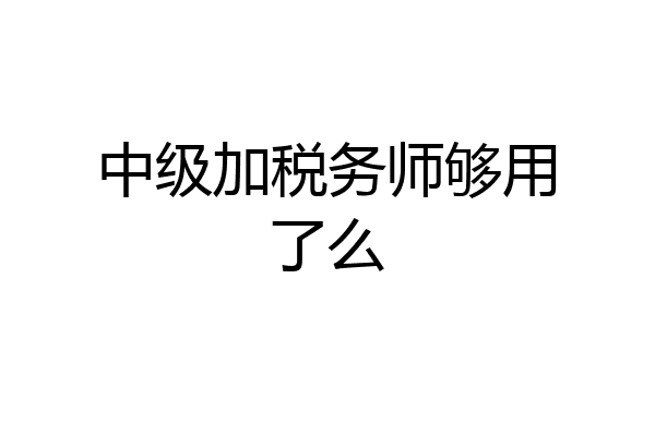 中级加税务师够用了么