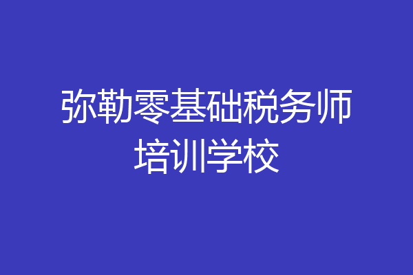 弥勒零基础税务师培训学校