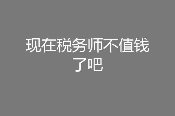 现在税务师不值钱了吧
