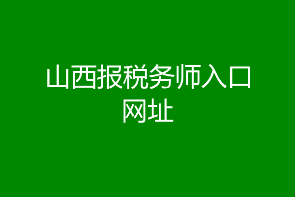 山西报税务师入口网址