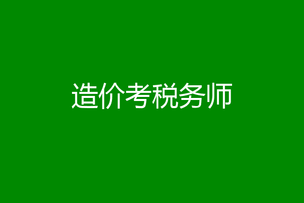 造价考税务师