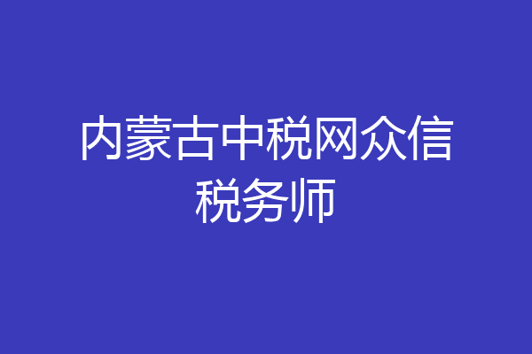 内蒙古中税网众信税务师