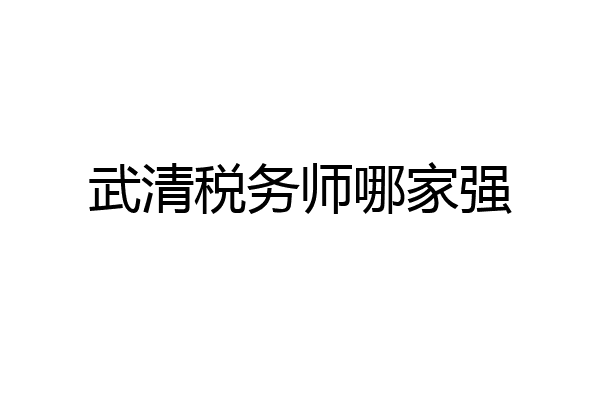武清税务师哪家强