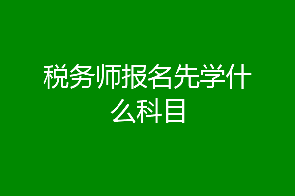 税务师报名先学什么科目