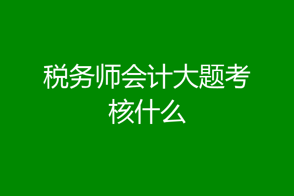 税务师会计大题考核什么