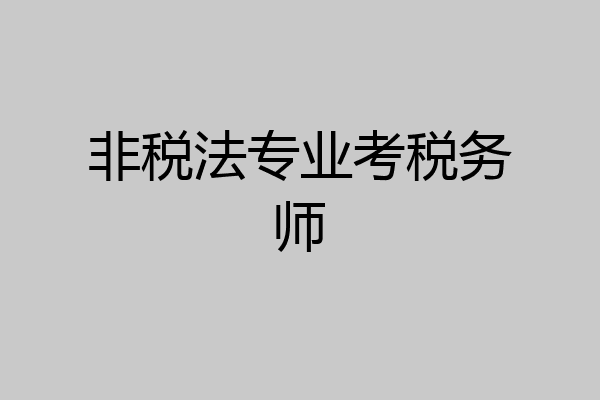 非税法专业考税务师