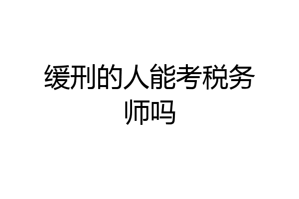缓刑的人能考税务师吗