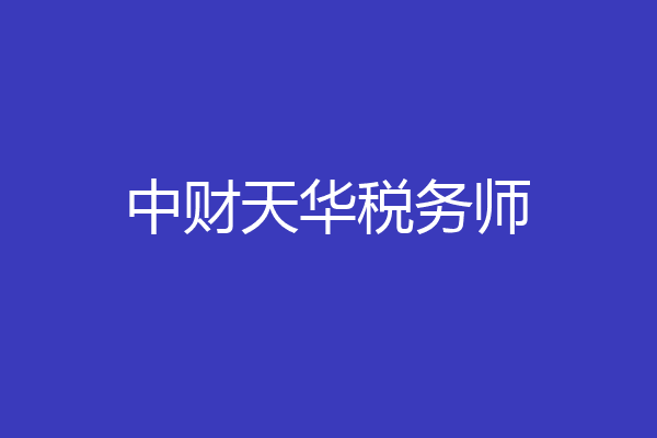 中财天华税务师