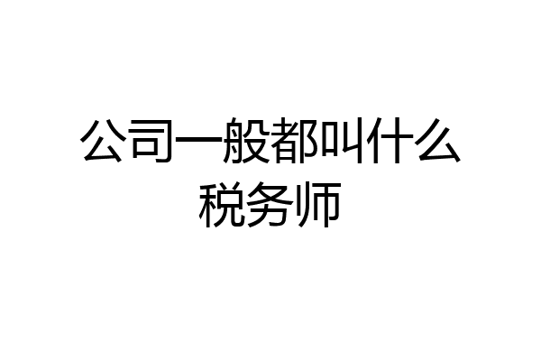 公司一般都叫什么税务师