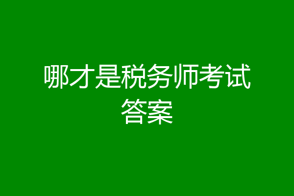哪才是税务师考试答案