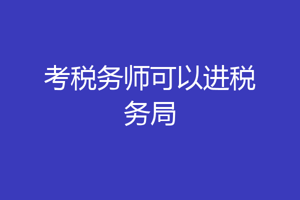 考税务师可以进税务局
