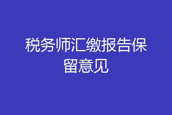税务师汇缴报告保留意见