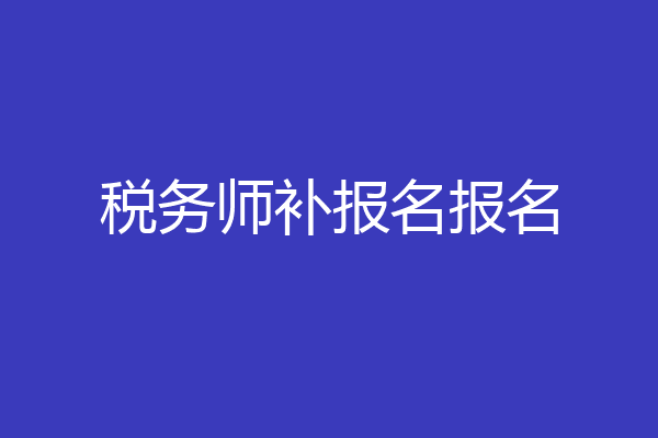 税务师补报名报名