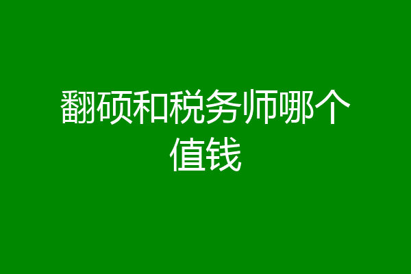 翻硕和税务师哪个值钱