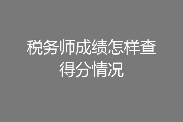 税务师成绩怎样查得分情况