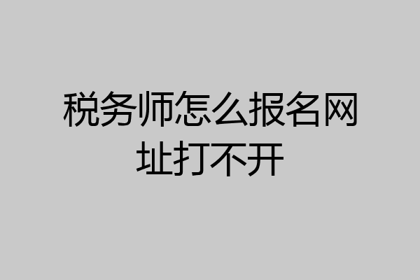 税务师怎么报名网址打不开