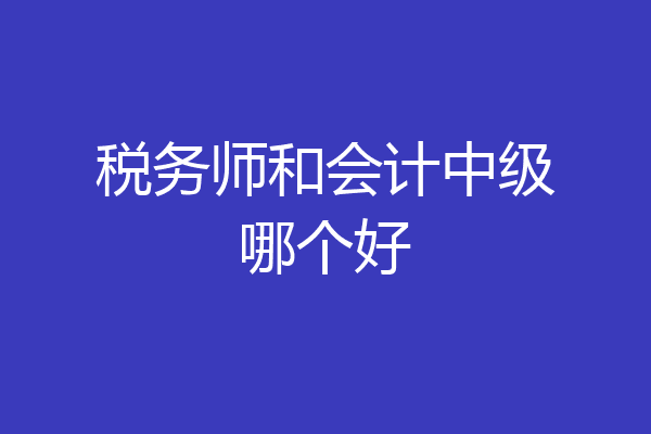 税务师和会计中级哪个好