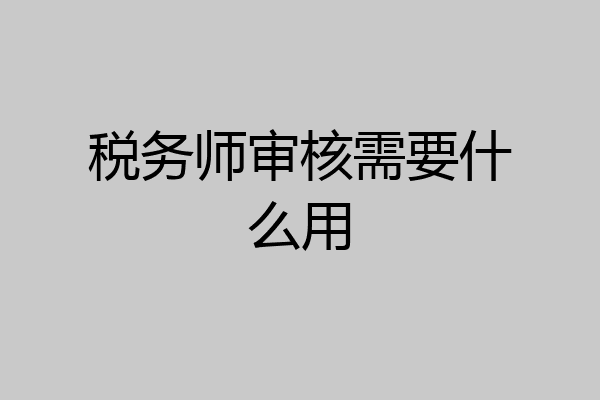 税务师审核需要什么用