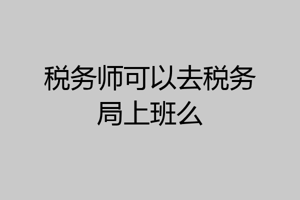 税务师可以去税务局上班么