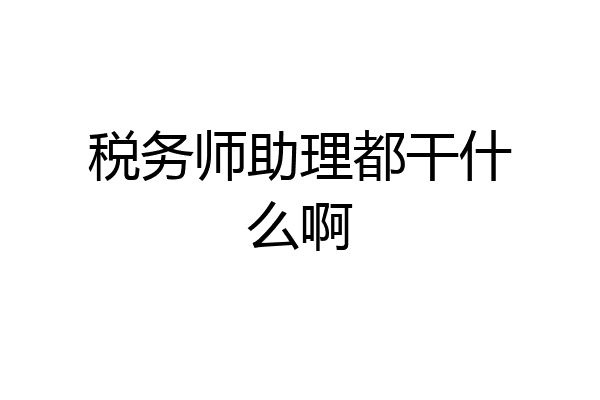 税务师助理都干什么啊