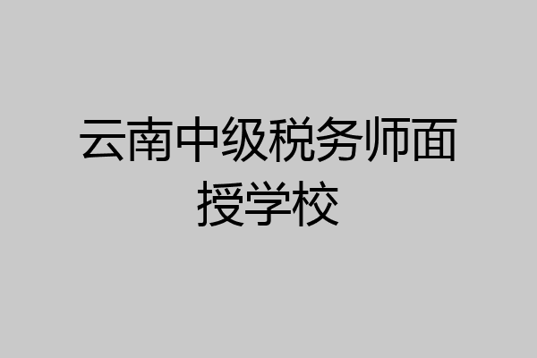 云南中级税务师面授学校