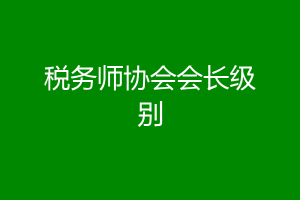 税务师协会会长级别