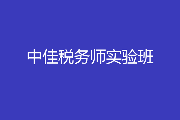 中佳税务师实验班
