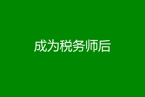 成为税务师后